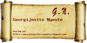 Georgijevits Nyeste névjegykártya